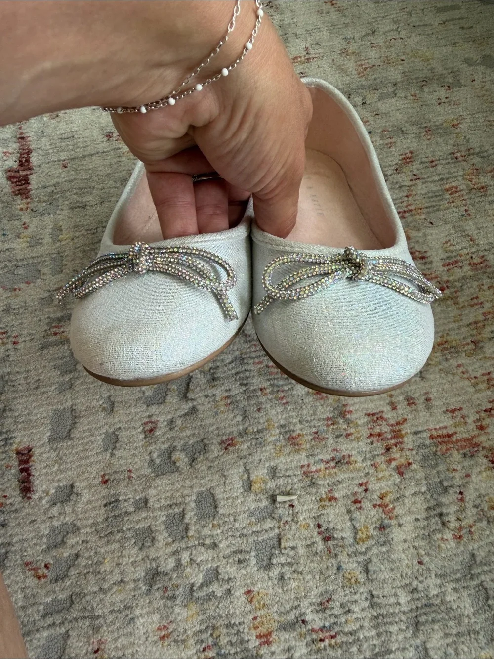 Kelly & Katie Girls' Glitter Ballet Flats, size 2